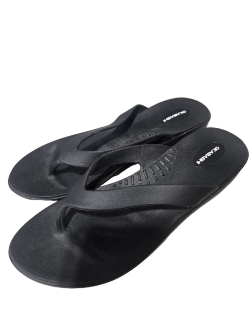 Women's Okabashi Black Flip Flop Sandals Size L